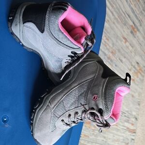 Magellan Outdoors Gray and Pink Hiking Boots with Durable Construction